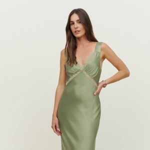 COPY - Reformation olive silk dress